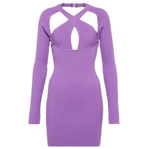 New With Tags ❤️David Koma Purple Cutout Accent V-Neck Mini Dress❤️
